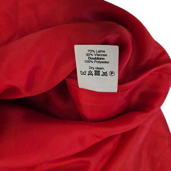 J.Crew Red Wool Blend Pencil Skirt Women's Size 4 Back Vent - Picture 8 of 9